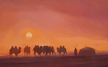 Sonnenuntergang in der Wüste Gobi