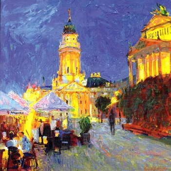 Postcard "Berlin. Evening at the Gendarmenmarkt"