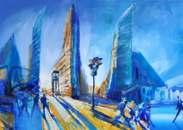 Berlin ist stehts Verwandlung. Vergangenheit-Gegenwart-Zukunft. Polyptychon aus 5 Teilen.