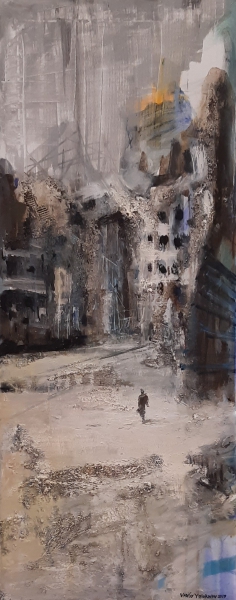 Berlin ist stehts Verwandlung. Vergangenheit-Gegenwart-Zukunft. Polyptychon aus 5 Teilen.